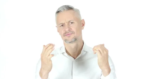 Loss , Businessman Reacting To Failure , Portrait White Background Stock Footage