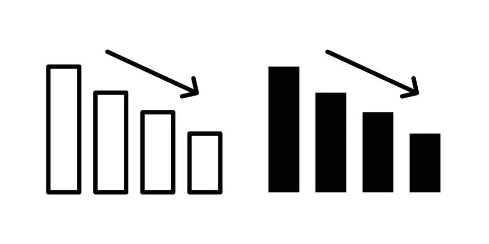 Loss Chart Icon vector editable eps10 Stock Illustration