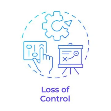 Loss of control blue gradient concept icon Stockillustratie
