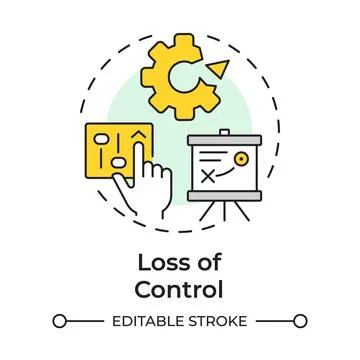 Loss of control multi color concept icon Stock Illustration