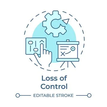 Loss of control soft blue concept icon Stock Illustration