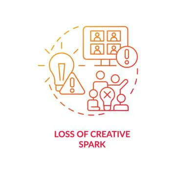 Loss of creative spark red gradient concept icon Stock Illustration