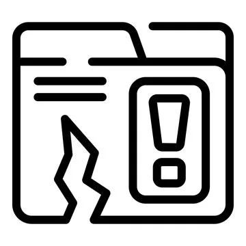 Loss data folder icon outline vector. Broken computer Illustrazione stock