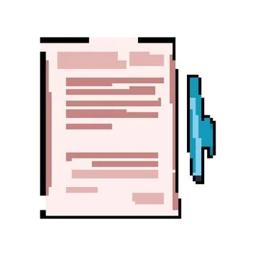 Loss financial statement pixel art vector illustration Stock Illustration