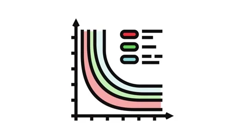 Loss function chart machine learning color icon animation Stock Footage 326108005