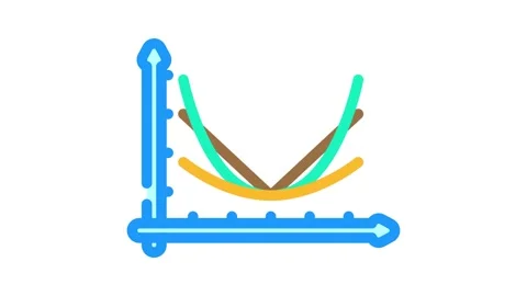 Loss function chart machine learning color icon animation Stock Footage 327259855