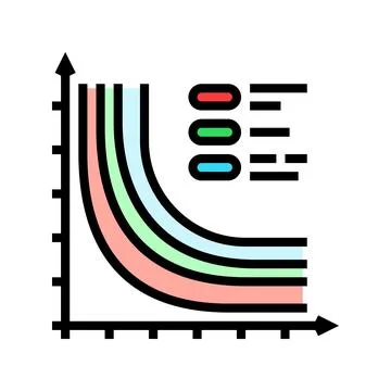 Loss function chart machine learning color icon vector illustration イラスト素材
