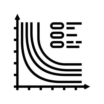 Loss function chart machine learning line icon vector illustration 库存插图