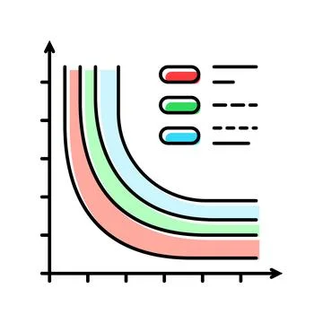 Loss function chart machine learning color icon vector illustration Illustrazione stock