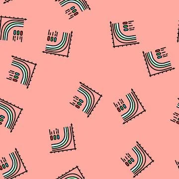 Loss function chart machine learning vector seamless pattern Stock Illustration