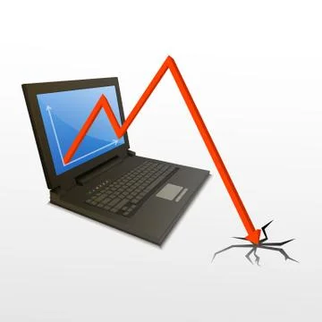 Loss graph from computer Illustrazione stock