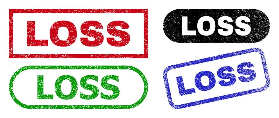 LOSS Rectangle Watermarks Using Grunged Style Stock Illustration