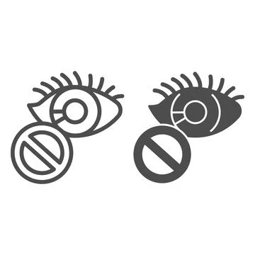 Loss of sight line and solid icon, disability concept, blindness sign on white Stock Illustration