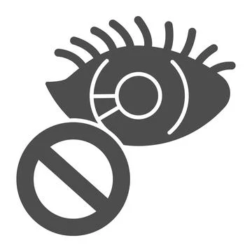 Loss of sight solid icon, disability concept, blindness sign on white background Illustrazione stock