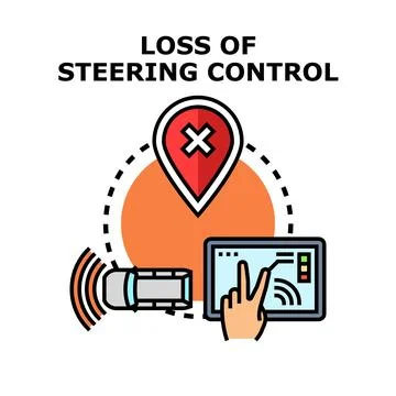 Loss of steering control driver assist system concept Illustrazione stock