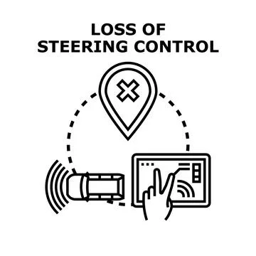 Loss of steering control driver assist system concept Stock Illustration