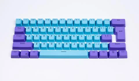 Losse computer keyboard keys moving around Foto stock