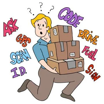 Lossed Delivery Driver Stock Illustration