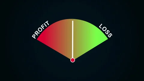 Losses On Colourful Tachometer Animation 2d Animation with Alpha Matte Stock Footage 336292783