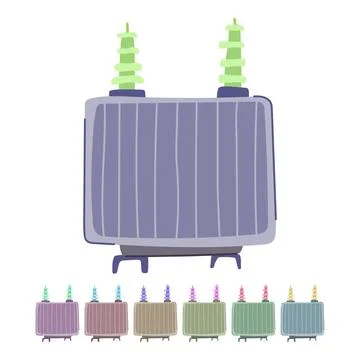 Losses electrical transformer vector cartoon graphic Illustrazione stock