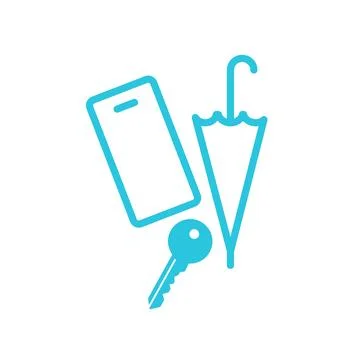 Lost and found items icon. Isolated on white background. From blue icon set. Stock Illustration