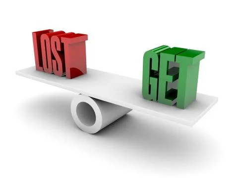 Lost and Get opposition. Concept 3D illustration. Stock Illustration