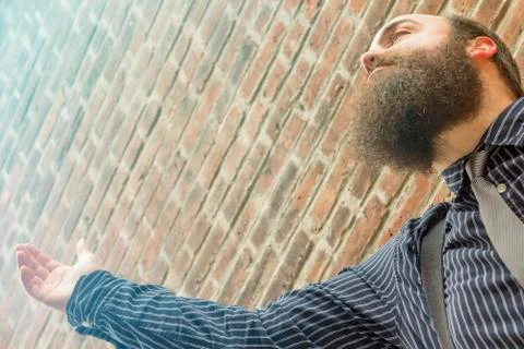Lost Bearded Man Stock Photos