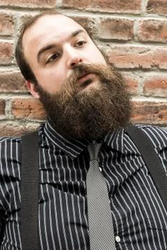 Lost Bearded Man Stock-Fotos