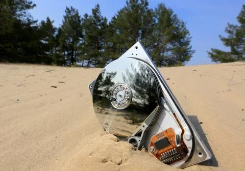 Lost broken computer disk Foto stock