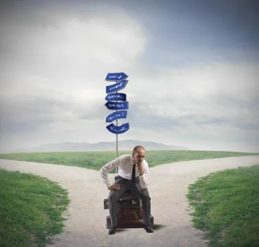 Lost businessman Stock Photos