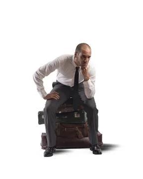 Lost businessman Foto stock