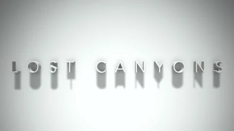 Lost canyons 3D title animation with shadows on a white background 스톡 동영상 297904008