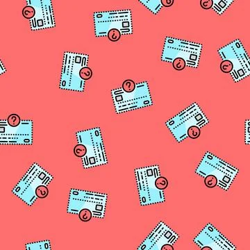 Lost card bank payment vector seamless pattern Stock Illustration