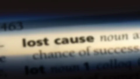 Lost cause word in a dictionary. Stock Footage 99562933