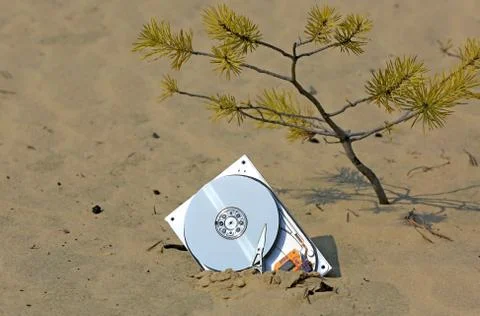 Lost computer hard drive Stock-Fotos