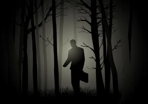 Lost In The Dark Stock Illustration