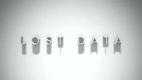 Lost data 3D title animation with shadows on a white background Video stock 297025393