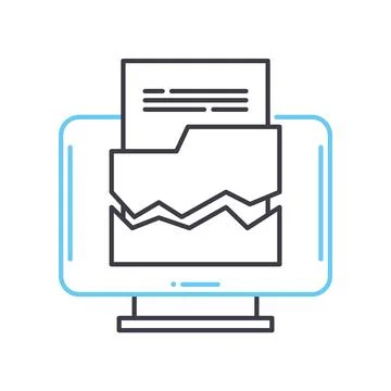 Lost data line icon, outline symbol, vector illustration, concept sign Stock Illustration