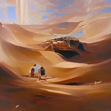 Lost in the desert Stock Illustration