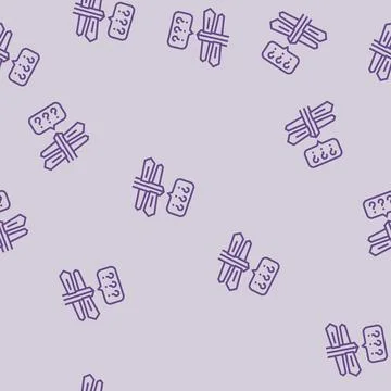 Lost direction sad mood line seamless pattern Stock Illustration