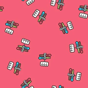 Lost direction sad mood vector seamless pattern Stock Illustration