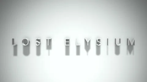 Lost elysium 3D title animation white text on a white background Video stock 298374903