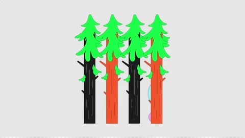 Lost in forest funky groovy flash message error animation Stock Footage 332271950