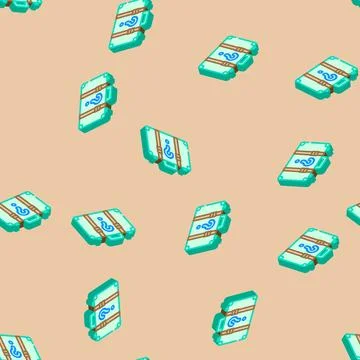 Lost found information isometric icon seamless pattern Stock Illustration