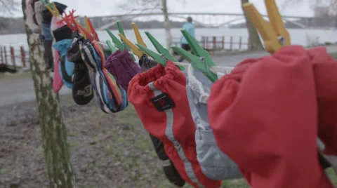 Lost gloves Stock Footage 33787936