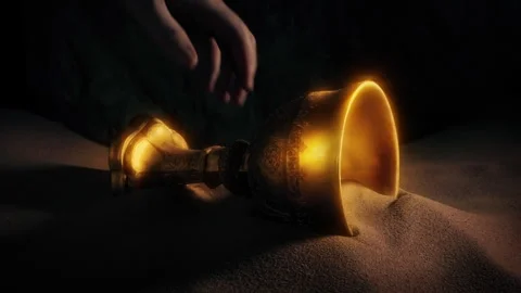 Lost Golden Chalice Is Picked Up Stock Footage 269792702