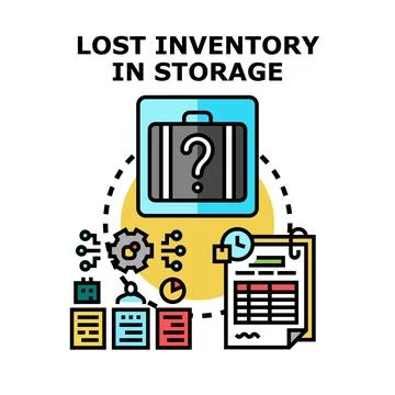Lost inventory in storage concept illustration Stock Illustration