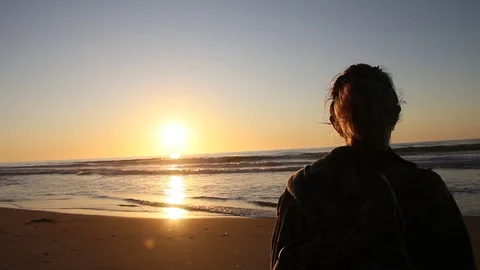 Lost kid at the beach Stock Footage 123200039