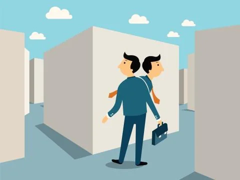 Lost in labyrinth Stock Illustration