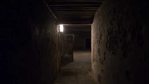 Lost in Labyrinth of Old Town alleys at night Stock Footage 101338595